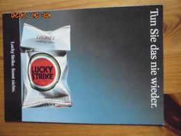 Carte Postale Publicitaire Allemand (Taschen 1996) 16,3 X 11,4 Cm. Lucky Strike. Sonst Nichts. "Nie Wieder" 1993 - Articoli Pubblicitari