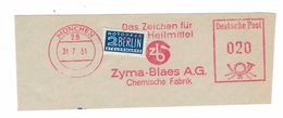 Briefausschnitt AFS - Zyma-Blaes AG Chemische Fabrik 1951 - Das Zeichen Für Heilmittel - Notopfer Berlin - München 1951 - Pharmacy