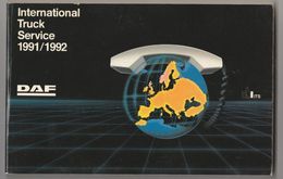 Brochure-leaflet: DAF Trucks Eindhoven ITS International Truck Service 1991/1992 - Camions