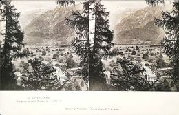 Carte Stéréoscopique   Interlaken  Vue Prise Du Petit Rugen  Vers Le Boedeli - Cartes Stéréoscopiques