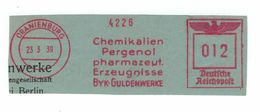 Briefausschnitt AFS - Oranienburg Chemikalien Pergenol Pharmazeutische Erzeugnisse - Byk-Guldenwerke Francotyp F 1939 - Pharmacy