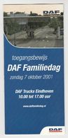 Brochure-leaflet: DAF Trucks Eindhoven DAF Familiedag 2001 - Camions