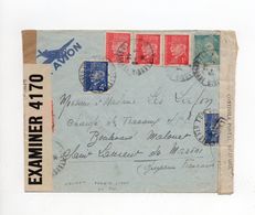 !!! LETTRE DE TOULOUSE POUR ST LAURENT DU MARONI DU 4/8/1944 AVEC CENSURES, CACHET CAYENNE FRANCE LIBRE AU VERSO - Briefe U. Dokumente