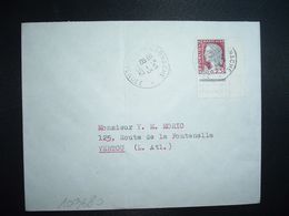 LETTRE TP M. DE DECARIS 0,25 COIN DE DEMI FEUILLE OBL.19-3 1962 LA GARNACHE VENDEE (85) - 1960 Maríanne De Decaris