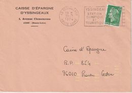 Lettre 1974 Cheffer 0.30 D' Yssingeaux 43 Pour Rouen Avec Indexation Jaune - 1961-....