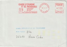 Lettre 1977 EMA Caisse Epargne Ecureuil 1.00 De Clermont FD 63 Pour Rouen Avec Indexation Jaune - 1961-....