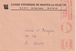 Lettre 1972 EMA Caisse Epargne Ecureuil 0.30 De Mantes 78 Pour Rouen Avec Indexation Jaune - 1961-....