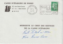 Lettre 1974 Cheffer 0.30 De Poissy 78 Pour Rouen Avec Indexation Jaune - 1961-....