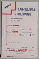 Buvard Carbones Et Rubans, Papeteries L.Luquet Et Duranton à Annonay (Ardèche) - Papeterie