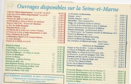 Calendrier 2012-format CPM-c36-la Seine Et Marne Et Son Histoire-PUB LYS éditions AMATTEIS Noms D'ouvrages Au Dos+ - Petit Format : 2001-...