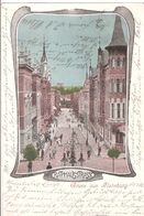 Gruss Aus FLENSBURG Rathausstrasse Belebt Passepartout Jugendstil Gelaufen 14.10.1902 - Flensburg