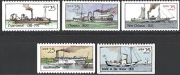 VERINIGTE STAATEN ETATS UNIS USA 1989 VAPOUR SHIPS SET 5V MNH SC 2405-09 YT 1854-1858 MI 2031-35 SG 2389-93 - Unused Stamps