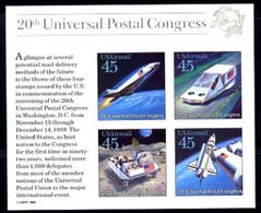 VERINIGTE STAATEN ETATS UNIS USA 1989 AIRMAIL 20TH UNIVERSAL POSTAL CONGRESS MNH SC C126 MI B23-2068-71 SG BF95-PA121-24 - 3b. 1961-... Ungebraucht