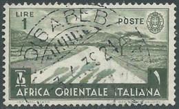 1938 AFRICA ORIENTALE ITALIANA USATO SOGGETTI VARI 1 LIRA - CZ9-5 - Afrique Orientale Italienne