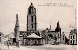 Cpa Le Bourg De Batz Ruines De Notre Dame Du Murier Et église St Guénolé. - Batz-sur-Mer (Bourg De B.)