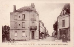 Cpa Saint Georges Sur Cher, La Mairie Et La Route De Montrichard. - Andere & Zonder Classificatie