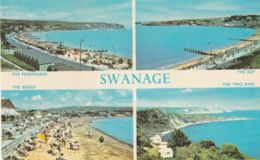 Postcard - Swanage Four Views  Card No.2122 Posted  13th Aug Looks Like 1970 Very Good - Swanage