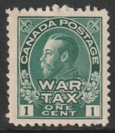Canada Sc MR1 War Tax MH With Small Thin - Kriegssteuermarken