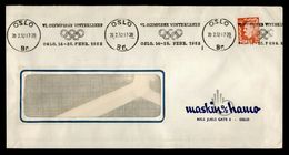 OSLO Norway 1952 Slogan Postmark Special Cancellation Olympic WINTER GAMES Scarce Great Cancel On Complete Envelopp - Invierno 1952: Oslo