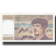 France, 20 Francs, Debussy, 1980, 1980, SUP+, Fayette:66.1a, KM:151a - 20 F 1980-1997 ''Debussy''