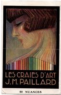 Les Craies D'art J.M. Paillard - 50 Nuances - 1919 - Style Art-déco - édit. Imprimeries Réunies Nancy - Advertising