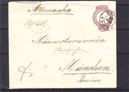 Brésil - Lettre De 1895 - Entier Postal - Oblit Spa... -exp Vers München- Cachet De Rio De Janeiro + Ambulant Cachoeira - Storia Postale