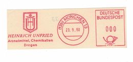 Briefausschnitt AFS - 13b München 1960 Heinrich Unfried Arzneimittel Chemikalien Drogen - Vorführstempel? - Pharmacy