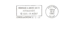 Département De La Drôme - Loriol Sur Drome - Flamme Secap SPECIMEN - EMA (Printer Machine)