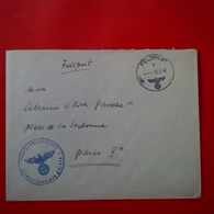 LETTRE FELDPOST LIBRAIRIE RIVE GAUCHE 1942 CACHET TRUPPEN..... - Covers & Documents