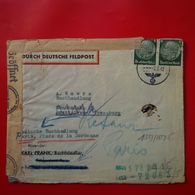LETTRE DEUTSCHE FELDPOST REICH BRATISLAVA POUR PARIS LIBRAIRIE RIVE GAUCHE 1942 CACHET CENSURE - Brieven En Documenten
