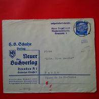 LETTRE DRESDEN NEUER BUCHVERLAG POUR PARIS LIBRAIRIE RIVE GAUCHE PLACE DE LA SORBONNE 1942 CACHET CENSURE - Cartas & Documentos