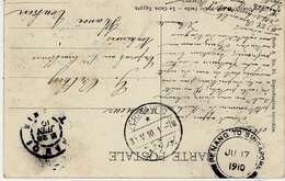 1910- C P De Guizeh(Egypte Pour Hanoï -au Dos Transit Cad Blingue De PORTAUFIO +  Cad De PENNANG RO SINGAPOUR - Lettres & Documents