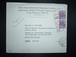 LETTRE Pour SUISSE TP MARIANNE A LA NEF 0,25 X2 OBL.MEC.20-10 1960 PARIS 22 + PARIS IX - 1959-1960 Marianna Alla Nef