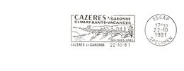 Département De La Haute Garonne - Cazeres Sur Garonne - Flamme Secap SPECIMEN - Freistempel