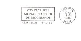 Département D'Ille Et Vilaine - Plelan Le Grand - Brocéliande - Flamme Secap SPECIMEN - EMA (Print Machine)