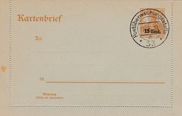 Kaartbrief 15 Cent Etappen Afgestempeld Door De Postüberwachungsstelle 33 Te Gent - Niet Gelopen. - OC26/37 Territoire Des Etapes