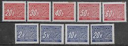 Bohemia And Moravia 1939 Postage Due 9val Mi N.3-7,11-14 MH * - Unused Stamps
