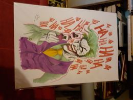 Planche 30x42 Cm Originale Dessine Au Feutre Non Signe Representant Le Joker - Originele Tekeningen