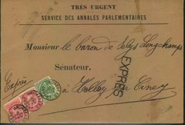 1901, Express Letter, "BRUXELLES DEPART" To "Senateur Baron De Selys Longchamps - Otros & Sin Clasificación