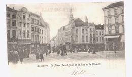 Cpa Bruxelles Place  1905 - Cafés, Hôtels, Restaurants