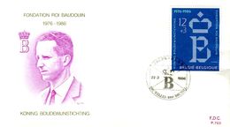 14186021 BE 19860322 Bx; Roi Baudouin, Fondation;  Fdc Cob2204 - 1981-1990