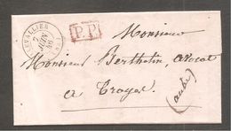 Lettre  De Armeau  / Timbre à Date Type 15 De VILLEVALLIER  YONNE  Juin 1846  En P. P. - 1801-1848: Voorlopers XIX