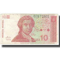 Billet, Croatie, 10 Dinara, Undated (1991), 1991-10-08, KM:18a, TB - Croatie