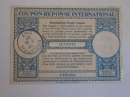 ZA293.2 CANADA International Reply Coupon Reponse Antwortschein IRC CRI Type XVII 12 CENTS - PRESTON ONTARIO 7.10.1957 - Coupons-Réponses