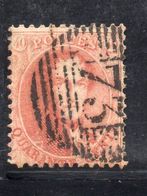 APR89  - BELGIO 1863 , Unificato 40 Cent Rosa Carminio N. 16 Usato Dent 12 1/2x13 1/2 - 1863-1864 Médaillons (13/16)