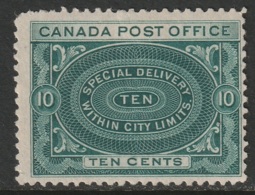 Canada 1898 Sc E1iv Mi 73a Yt E1 Special Delivery MH* Hinge Thin - Eilbriefmarken