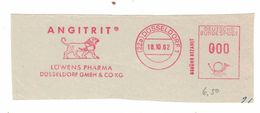 Briefausschnitt AFS - 22a Düsseldorf 1962 - Angitrit Löwens Pharma - Vorführstempel ? - Pharmacy