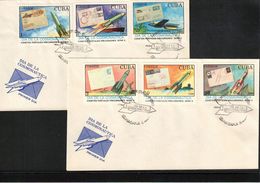 Cuba 1990 Space / Raumfahrt Interesting Letters FDC - Amérique Du Sud