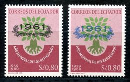 Ecuador, 1964, World Refugee Year, WRY, United Nations, Overprints, MNH, Michel 1139a-1139b - Ecuador