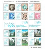 GREAT BRITAIN - 1980 London International Stamp Exhibition Block Of 12 Labels MUH - Cinderella